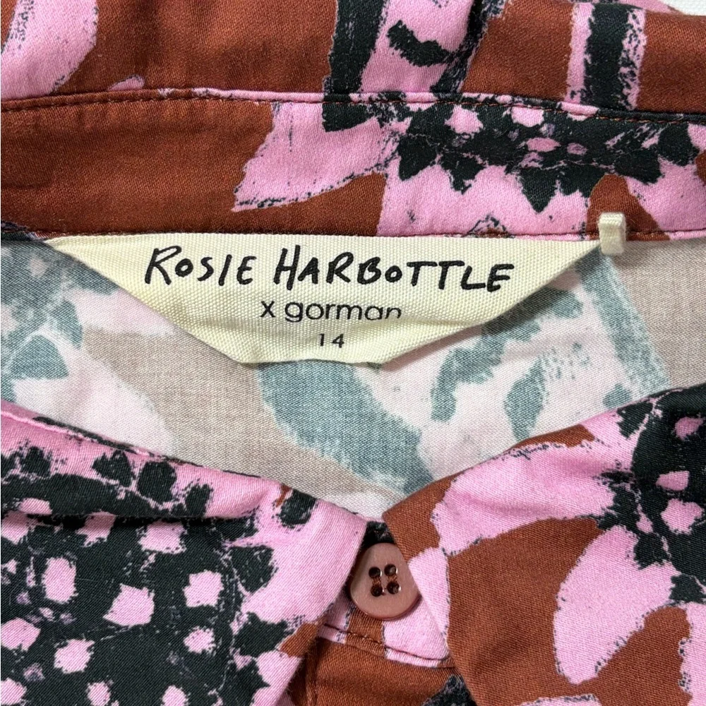 gorman Pink and Brown Floral Long Sleeve Shirt Dress - Picture 8 of 8